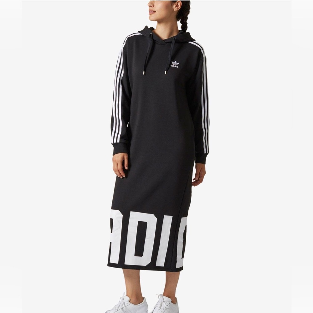 adidas Originals | Bold Age Hoodie Sweatshirt Midi Dress Large